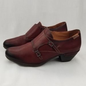 Pikolinos Leather Zip Up Heeled Shoes.